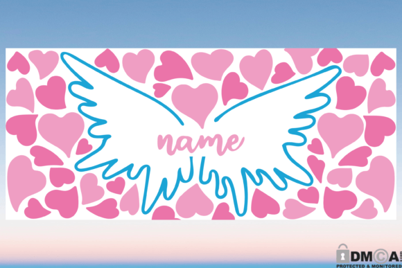 Angel Wings 16oz Libbey Glass Wrap SVG: Graphics & Print Templates