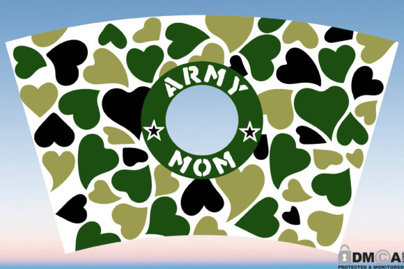 Army Mom 24oz Venti Wrap: Graphics & Print Templates