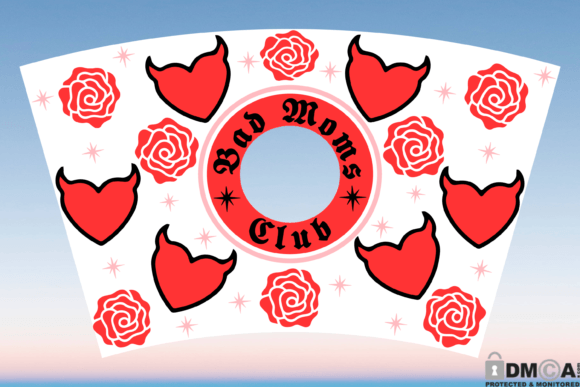 Bad Moms Club 24oz Venti Cup Wrap SVG