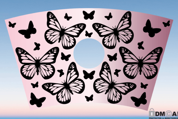 Boho Butterfly 24oz Venti Cup Wrap: Graphics & Print Templates