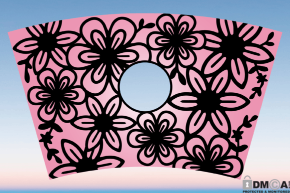 Boho Floral 24ozCup Full Wrap SVG: Graphics & Print Templates