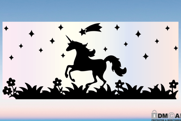 Boho Unicorn 16oz Libbey Glass Wrap SVG: Graphics & Print Templates