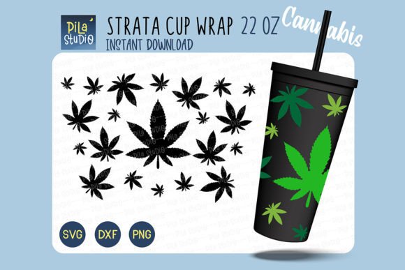 Cannabis Strata Cup 22 Oz SVG Cricut Graphics