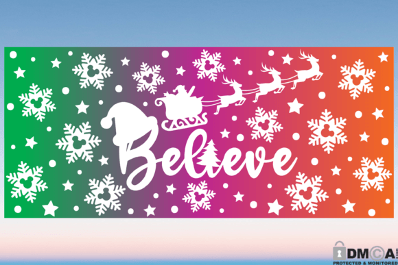 Christmas Believe 16oz Libbey Glass Wrap: Graphics & Print Templates