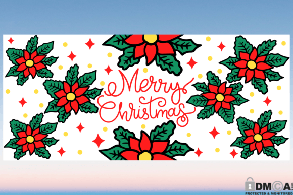 Christmas Flower 16oz Libbey Glass Wrap Graphics