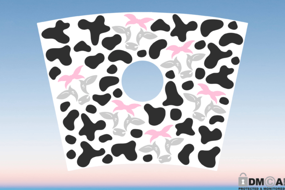 Cow Pattern Head Acrylic 24oz Wrap: Graphics & Print Templates