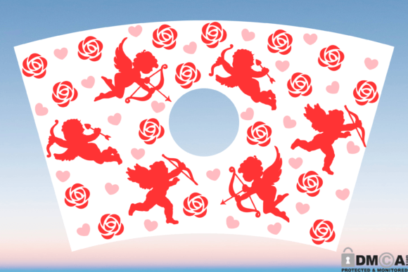 Cupid Rose 24oz Venti Cup Wrap SVG
