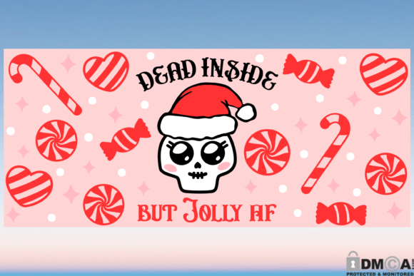 Dead Inside but Jolly AF 16oz Libbey SVG Graphics