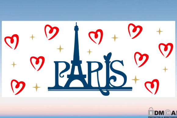 Eiffel Paris 16oz Libbey Glass Wrap SVG: Graphics & Print Templates
