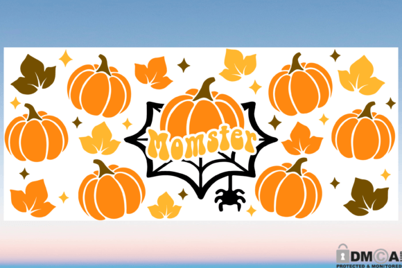 Fall Halloween Momster 16oz Libbey SVG: Graphics & Print Templates