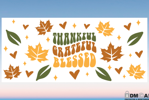 Fall Thanksgiving 16oz Libbey Glass Wrap: Graphics & Print Templates