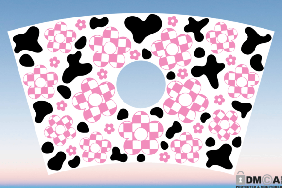 Floral Cow Print SVG Graphics for Print Templates