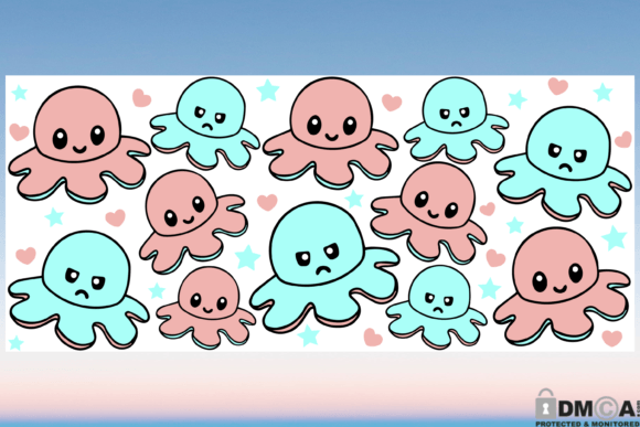 Funny Octopus 16oz Libbey Glass Wrap SVG