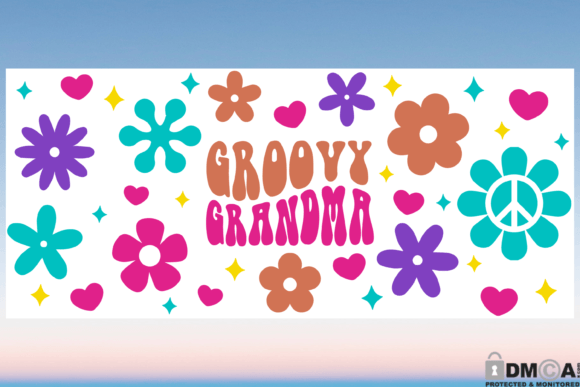 Groovy Grandma 16oz Libbey Glass Can SVG: Graphics & Print Templates