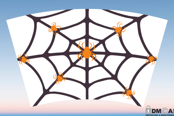 Halloween Spider Web 24oz Tumbler Wrap: Graphics & Print Templates