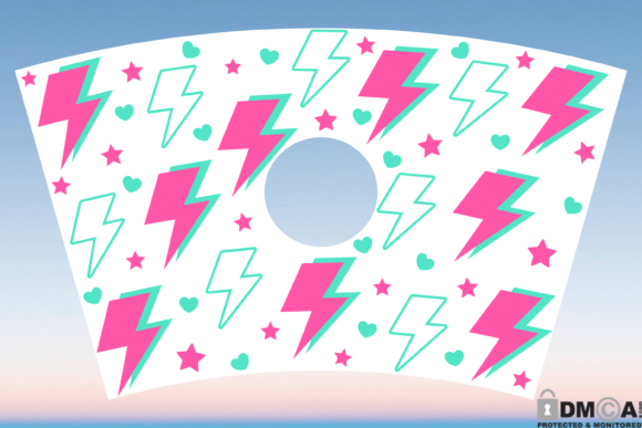 Lightning Bolt 24oz Full Wrap SVG: Graphics & Print Templates