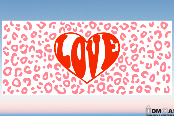 Love Leopard Print 16oz Libbey Can Wrap: Graphics & Print Templates