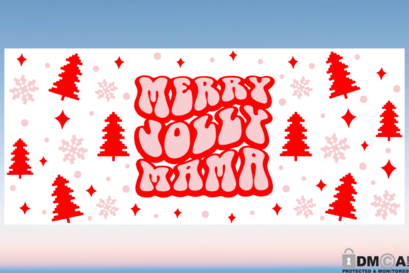 Merry Jolly Mama 16oz Libbey Glass Wrap Graphics