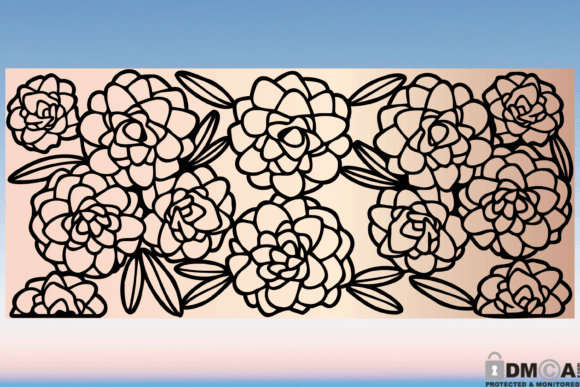 Peony Flower 16oz Libbey Glass Wrap SVG Graphics