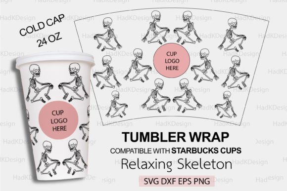 Relaxing Skeleton Svg Tumbler Wrap Graphics