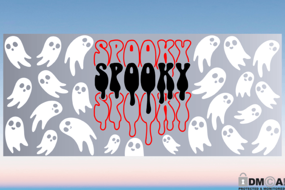 Spooky Ghost 16oz Libbey Glass Wrap SVG: Graphics & Print Templates
