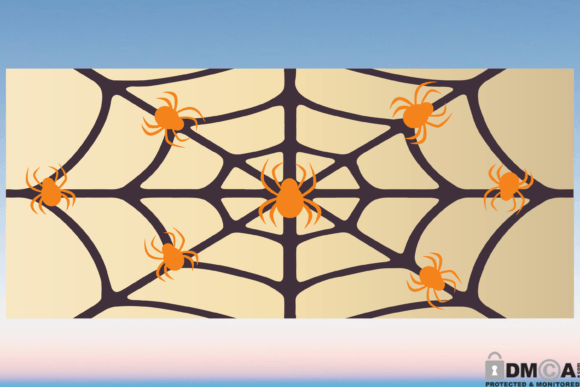 Spooky Spider Web 16oz Libbey Wrap SVG: Graphics & Print Templates