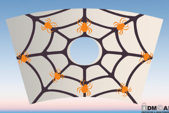 Spooky Spiderweb 24oz Tumbler Wrap SVG: Graphics & Print Templates