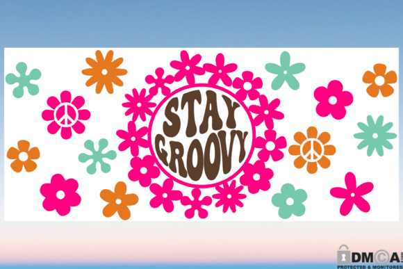 Stay Groovy Boho 16oz Libbey Glass Wrap Graphics