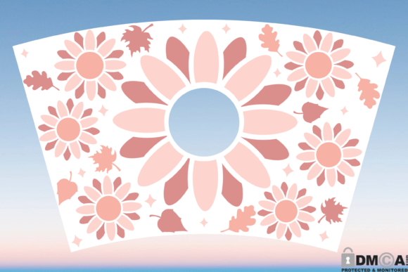 Thanksgiving Floral 24oz Venti Wrap SVG: Graphics & Print Templates