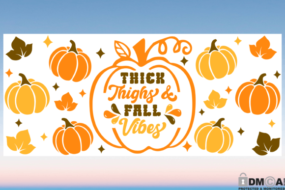 Thick Thighs Fall Vibes SVG: Graphics & Print Templates