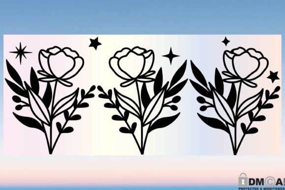 Wildflower 16oz Libbey Glass Wrap Svg Graphics